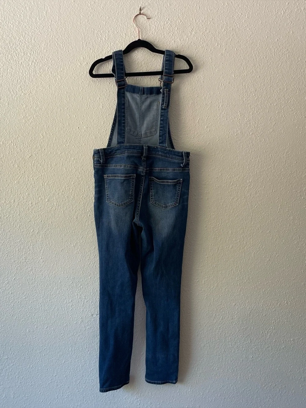 Cat & Jack Girls 10/12 Denim Skinny Overalls Super Stretch Back to School
